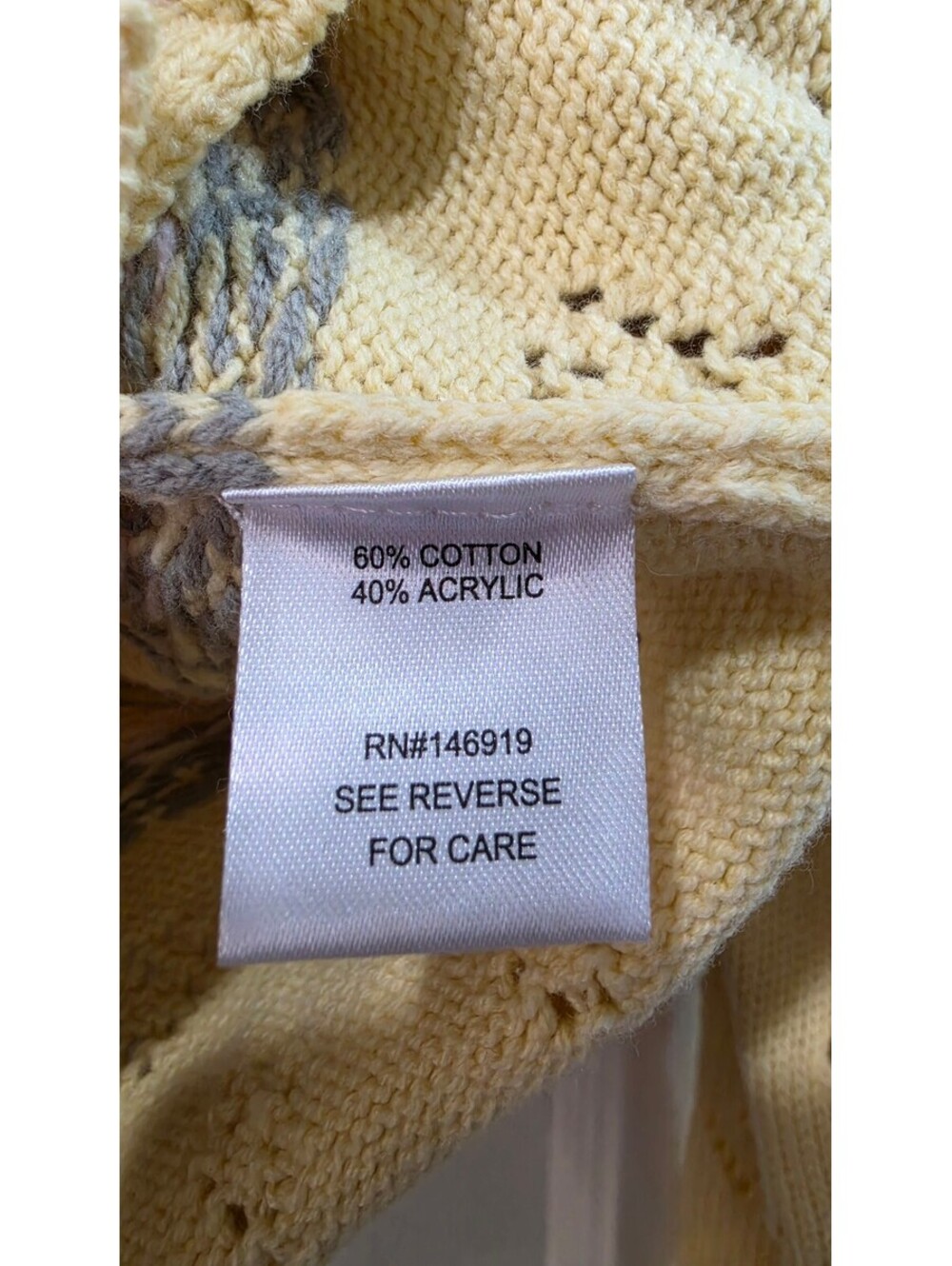 Freshman 1996 Yellow Floral Knit Cardigan Sweater Size Small NWOT - Picture 6 of 7
